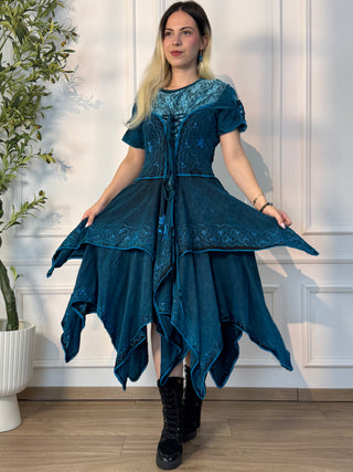 Rochie maxi din bumbac cu talie elastică