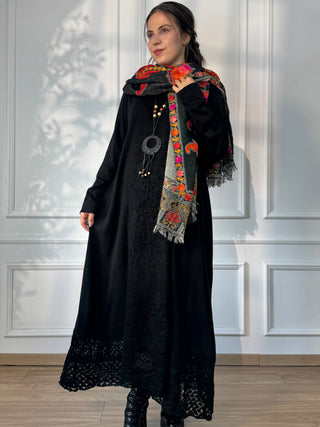 Long knitted wool blend dress