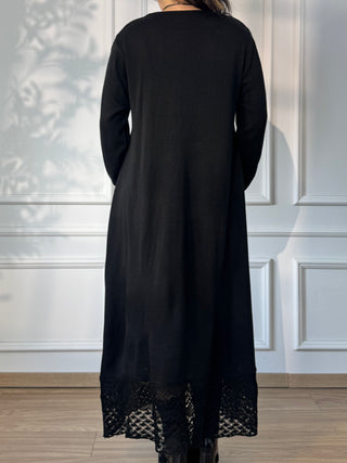 Long knitted wool blend dress