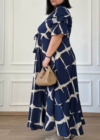 Rochie maxi cu mâneci stratificate