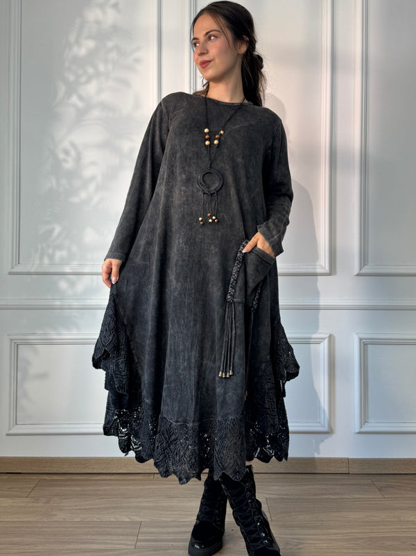 Stonewashed knit dress