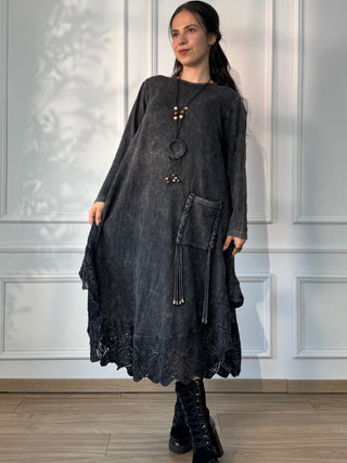 Rochie tricotată spălată cu piatră