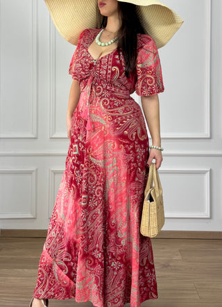 Maxi ruha szívalakú nyakkivágással