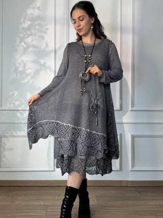 Double layered long dress