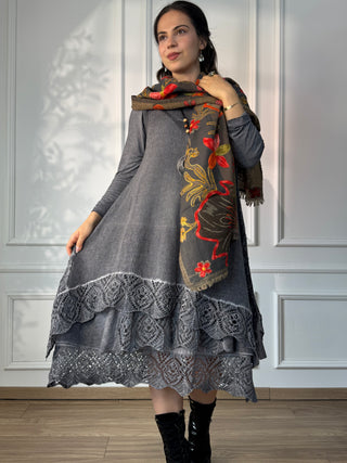 Double layered long dress