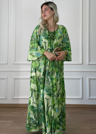 Ráncolt nyakú maxi ruha