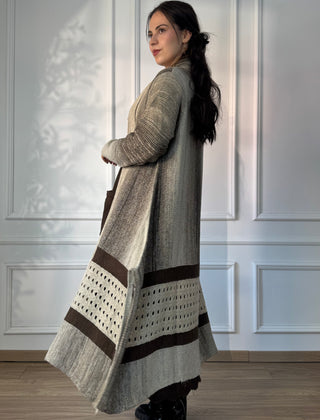 Stonewashed knitted cardigan