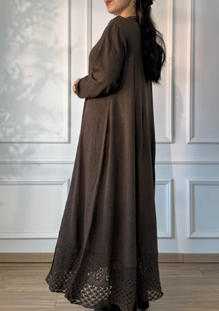 Long knitted wool blend dress