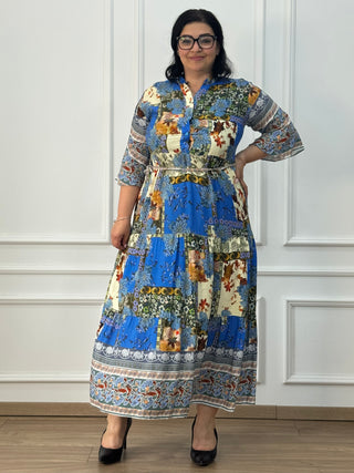 Rochie femeiască din viscoză cu model abstract