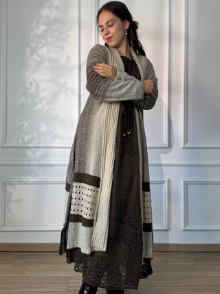 Long knitted wool blend dress