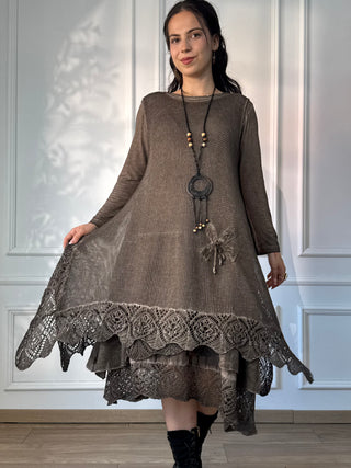 Double layered long dress