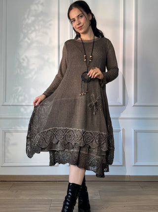 Double layered long dress