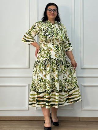 Rochie femeiască din viscoză cu model abstract