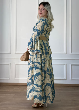 Rochie maxi cu mâneci evazate