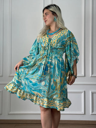 Rövid ruha fűzős mellrésszel