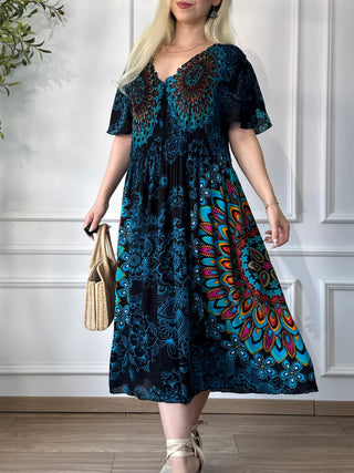 Rochie midi cu piept elasticizat
