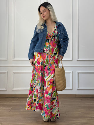 Maxi ruha szívalakú nyakkivágással