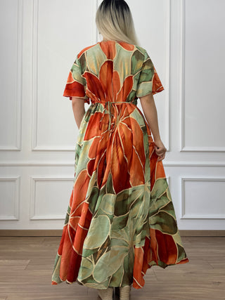 Maxi dress with sweetheart neckline
