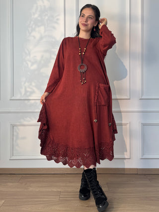 Rochie tricotată spălată cu piatră