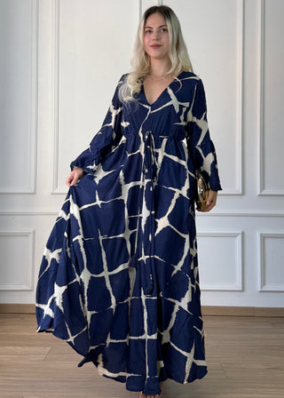Rochie maxi cu mâneci evazate