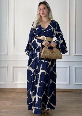 Rochie maxi cu mâneci evazate