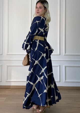 Rochie maxi cu mâneci evazate