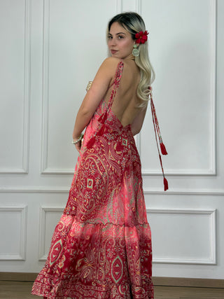 Maxi ruha mély hátkivágással