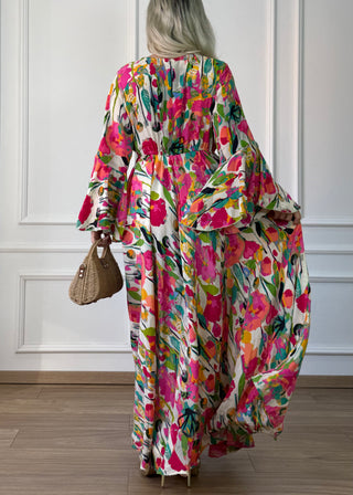 Rochie maxi cu mâneci evazate