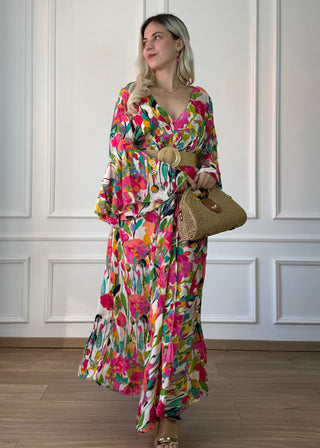 Rochie maxi cu mâneci evazate