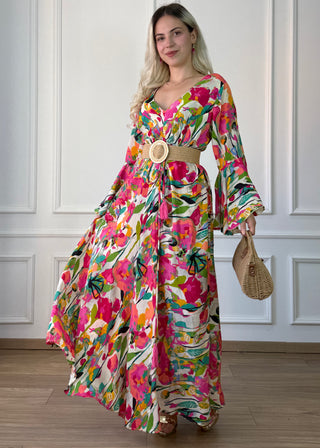 Tölcsérujjú maxi ruha