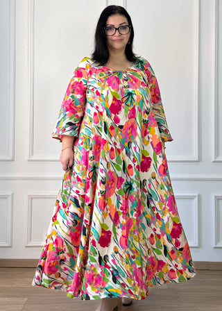 Ráncolt nyakú maxi ruha