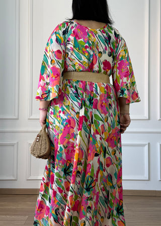 Ráncolt nyakú maxi ruha