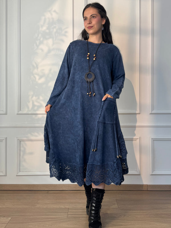 Stonewashed knit dress