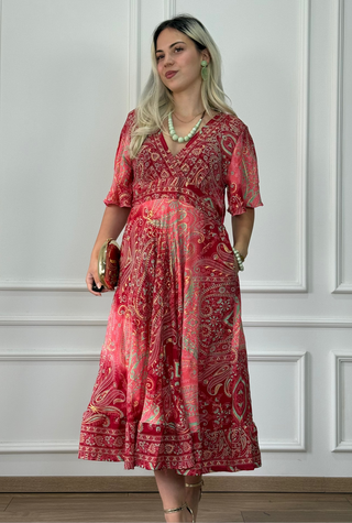 Átlapolt mellkasú midi ruha