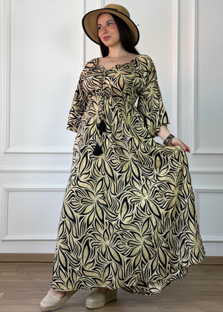 Rochie cu talie elastică, de purtat pe umeri