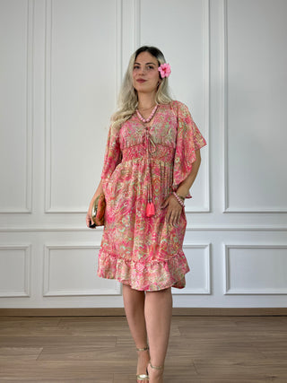 Rochie scurtă cu corset în zona pieptului