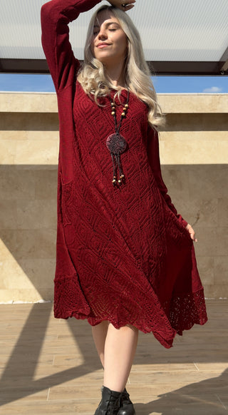 Knitted wool blend dress with pockets