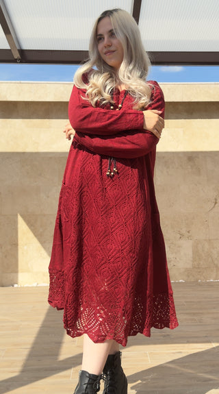 Knitted wool blend dress with pockets