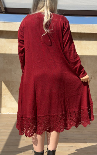 Knitted wool blend dress with pockets