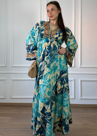 Rochie indiană cu mâneci lungi
