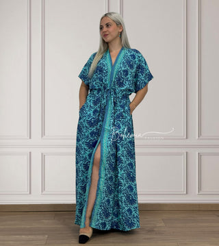 Derékban összehúzható maxi ruha